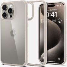 Spigen iPhone 15 Pro Kılıf Ultra Hybrid Natural Titanium - ACS07214