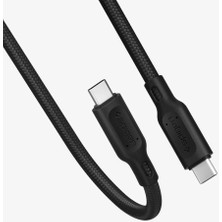 Spigen USB-C to USB-C 1.5 Metre Örgü Kablo 60W Güç / PPS 2.0 Super Hızlı Şarj / Data Type-C Ekstra Dayanıklı DuraSync C11C1 Black - 000CA25702