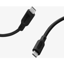 Spigen USB-C to USB-C 1.5 Metre Örgü Kablo 60W Güç / PPS 2.0 Super Hızlı Şarj / Data Type-C Ekstra Dayanıklı DuraSync C11C1 Black - 000CA25702