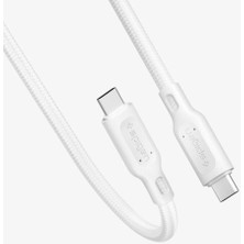 Spigen USB-C to USB-C 1.5 Metre Örgü Kablo 60W Güç / PPS 2.0 Super Hızlı Şarj / Data Type-C Ekstra Dayanıklı DuraSync C11C1 White - 000CA25703