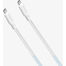 Spigen USB-C to USB-C 1.5 Metre Örgü Kablo 60W Güç / PPS 2.0 Super Hızlı Şarj / Data Type-C Ekstra Dayanıklı DuraSync C11C1 White - 000CA25703