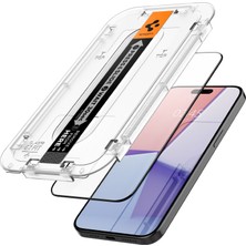 Spigen iPhone 15 Pro Ekran Koruyucu Kolay Kurulum Glas.tR EZ Fit Full Cover Black (2 Adet) - AGL06893