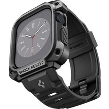 Spigen Apple Watch 45mm (Seri 9/8/7) Kılıf & Kordon Kayış Tough Armor Pro Black - ACS05237