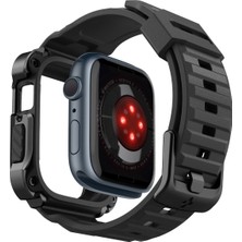 Spigen Apple Watch 45mm (Seri 9/8/7) Kılıf & Kordon Kayış Tough Armor Pro Black - ACS05237