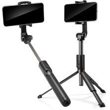 Spigen Tripod Kumandalı Kablosuz Bluetooth Selfie Çubuğu S540W Black - 000SS24111