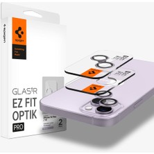 Spigen iPhone 15 / 15 Plus / 14 / 14 Plus Kamera Lens Camı Koruyucu Glas.tR EZ Fit Optik Pro (2 Adet) Purple - AGL05603