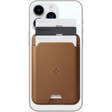 Spigen MagFit iPhone için MagSafe özellikli 3 Kartlı Manyetik Cüzdan Valentinus Wallet Brown - AFA05804