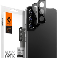 Spigen Galaxy S22 5G / Galaxy S22 Plus 5G Kamera Lens Camı Koruyucu Glas.tR Optik (2 Adet) Black - AGL04146