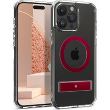 Spigen Caseology iPhone 15 Pro Kılıf Capella Mag MagSafe özellikli Kickstand Clear Red - ACS07090