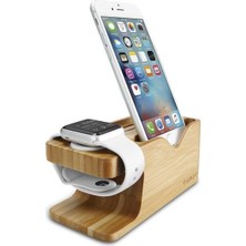 Spigen iPhone & Apple Watch için Stand Dock Şarj Ünitesi Duo 2in1 Wood - 000ST20295