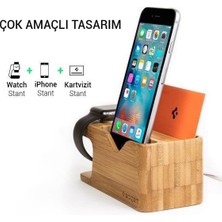 Spigen iPhone & Apple Watch için Stand Dock Şarj Ünitesi Duo 2in1 Wood - 000ST20295