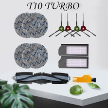 Fullbet 12 Adet Hepa Filtre Paspas Bezi Ana Yan Fırça Deebot T10 Turbo Robotik Elektrikli Süpürge Yedek Parça Kiti (Yurt Dışından)