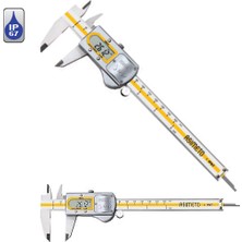 Asimeto Profesyonel Dijital Kumpas Metal Kasa Su Geçirmez 0,01-150 mm