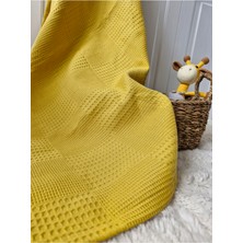 %100 Organik Pamuk Waffle Pike Bebek & Çocuk Battaniyesi Kundak Örtü  110X110CM