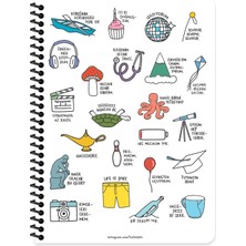 Hisli Şeyler Çizgili Spiralli Stickerli Defter Dinlenmek Istiyorum 16 5 x 22 5