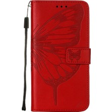 Mays Shop Samsung Galaxy S22 5g Kabartma Kelebek Premium Deri Flip Case (Yurt Dışından)