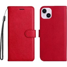 Mays Shop Iphone 15 Için Flip Case Artı Klasik Düz Renk Iş Cüzdan Telefon (Yurt Dışından)