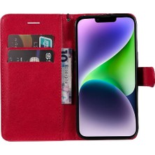 Mays Shop Iphone 15 Için Flip Case Artı Klasik Düz Renk Iş Cüzdan Telefon (Yurt Dışından)