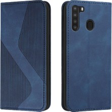 Mays Shop Samsung Galaxy A21 Cüzdan Kickstand Manyetik Folio Kapak Pu Kart (Yurt Dışından)