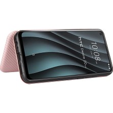 Mays Shop Kart Tutucu Kickstand Manyetik Karbon Tam ile Htc Desire 20 Pro Için Kılıf (Yurt Dışından)