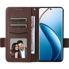 Mays Shop Realme 12 Pro 5g Için Kılıf Cüzdan Kart Yuvaları Tutucu Yan Toka Manyetik Pu (Yurt Dışından)