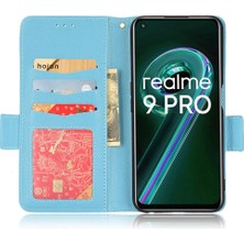 Mays Shop Realme 9 Pro Manyetik Yan Toka Pu Deri Kart Yuvaları Tutucu Için Kılıf (Yurt Dışından)