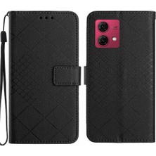 Mays Shop Motorola Moto G84 Için Flip Case El Kayışı Cüzdan ile 5g Elmas Kabartmalı (Yurt Dışından)