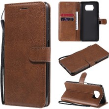 Mays Shop Kart Yuvası ile Xiaomi Poco X3 Nfc Için Flip Case Yüksek Kalite Deri Telefon (Yurt Dışından)