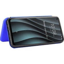 Mays Shop Kart Tutucu Kickstand Manyetik Karbon Tam ile Htc Desire 20 Pro Için Kılıf (Yurt Dışından)