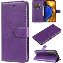 Mays Shop Xiaomi Redmi K40S Klasik Düz Renk Için Flip Case Yüksek Kalite Deri (Yurt Dışından)