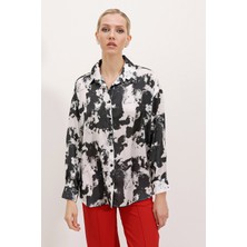 Bigdart 3964 Hafif Dökümlü Saten Gömlek L. Siyah