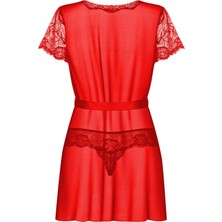 Lacy Lacyladyzarifveşık  Kırmızı Dantelli  Gecelik TM8102