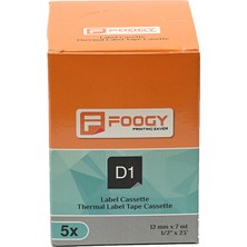 Foogy Dymo D1 Muadili Etiket Plastik Mavi - 12 mm x 7 mt - 45016 - Eko Paket 5'li