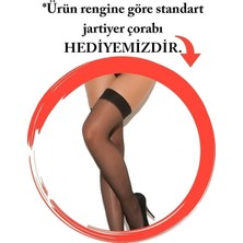 Lacy Lacyladyzarifveşık  Siyah Özel Bölgesi Açık Dantelli Jartiyerli Gecelik TM1268