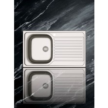 Asil Inset Series As 89 50×86 Paslanmaz Çelik Eviye, Evye, Mutfak Lavabosu (Sifon Dahil)