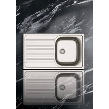Asil Inset Series As 89 50×86 Paslanmaz Çelik Eviye, Evye, Mutfak Lavabosu (Sifon Dahil)
