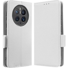 Mays Shop Huawei Mate 50 Pro Için Kılıf Pu Deri Kart Yuvaları Tutucu Yan Toka (Yurt Dışından)