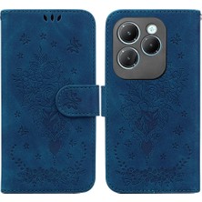 Mays Shop Infinix Sıcak 40 Flip Pu Deri Kapak Kabartma Gül Çiçek Kartı Için Kılıf (Yurt Dışından)