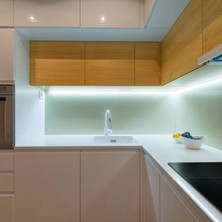 Amber LED 12V Yüksek Parlaklık 4040 Şerit LED Tak Çalıştır Hazır Set, 3 Metre Beyaz, Dali Dimmer Aç-Kapa Anahtar ve Adaptör Dahil, Gizli Aydınlatma, Mutfak, Tezgah, Dolap İçi ve Ayna İçin
