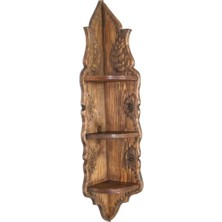 Otantik Çarşı Ahşap El Oyması Köşe Raf