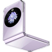 Microcase Tecno Phantom V Flip Için Sert Kristal Kapaklı Kılıf Şeffaf- AL3157