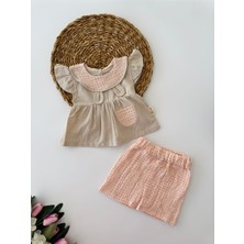 Miniğimin Cicileri Pötikare Şortlu Sevimli Bebek 2 li takım - Pembe