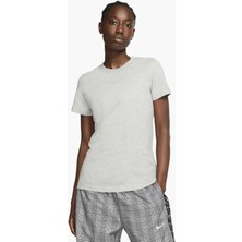 Nike Sportswear Club Ss Tee Gray Kısa Kollu Fit Ince Kadın Tişörtü Gri