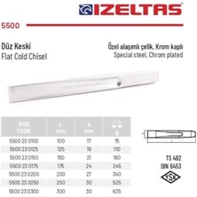 İzeltaş 175 mm Düz Keski Krom Kaplı 5500 23 0175