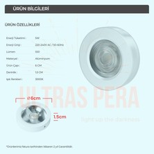 Ultras Pera Dekoratif Sıva Üstü Darkoo Lens 5w Beyaz Kasa 220v Mini Spot 3000k