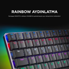 Rampage Granıte Siyah/gri Low Profile Blue Swıtch Q Rainbow Mekanik Gaming Oyuncu Klavye