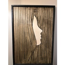 Cıgıl Wood Woman Face Ahşap Bohem Tablo