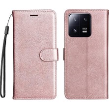 YH Mall Kart Yuvası Iş ile Xiaomi 13 Pro Klasik Düz Renk Için Flip Case (Yurt Dışından)