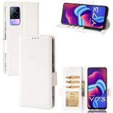 YH Mall Vivo V21E 4g Için KILIF/Y73 2021 Yan Toka Kart Yuvaları Tutucu Cüzdan Pu (Yurt Dışından)