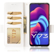 YH Mall Vivo V21E 4g Için KILIF/Y73 2021 Yan Toka Kart Yuvaları Tutucu Cüzdan Pu (Yurt Dışından)